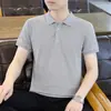 Camisa Polo de Algodão Fino 210g Cor Sólida para Homens, Manga Curta, Polo para Casais, Casual de Negócios Manga Curta, Compra em Grupo