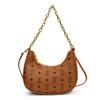Bolsa Transversal de Ombro de Nicho Transfronteiriço Têxtil Bolsa Feminina Nova Bolsa Meia-lua Estampada Commuter Versátil Bolsa de Axila