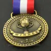 Diseño de medalla de metal placa conmemorativa producción para competencia de maratón escolar medallas de oro premios para estudiantes