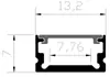 Lámpara lineal LED de ranura de aleación de aluminio, lámpara lineal en forma de U, lámpara de ranura de aluminio con ranura de montaje oculto, ranura para tarjeta, montaje abierto, lámpara de línea empotrada