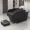 Lavabo de Cerámica para Lavado de Cabello para Salones de Belleza, Estilo Simple Semi-Reclinable, Cama de Masaje y Lavado para Salón de Belleza, Venta Directa del Fabricante