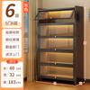Librero de Acero con Puerta de Cristal Vitrina para Sala de Estar Estantería Estilo Antiguo Estante de Almacenamiento de Pie Estante de Almacenamiento de Pared Gabinete de Almacenamiento