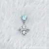 Aleación de Titanio F136 Colgante de Corazón de Zirconio con Garras de Fondo Redondo Titanio G23 Rosca Interna Cabeza de Joyería para Piercing en Labio de Zirconio