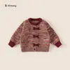 Youbao Roupas Infantis Suéter para Meninas Inverno Listrado Colorido Tricô Roupas Infantis Laço Moda Roupa de Bebê