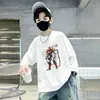 Camiseta de manga larga estampada para bebé niño, nuevo estilo primavera y otoño 2026, top 100% algodón para niños mayores