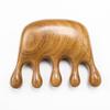 Peine de Sándalo Dorado, Peine de Masaje de Dientes Grandes de Madera Entera, Peine de Belleza de Cinco Dientes, Grueso y Brillante, Entrega Directa de Fábrica