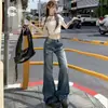 Calça Jeans Flare Retro Americana para Mulheres Outono e Inverno 2026 Cintura Baixa Solta Emagrecimento Perna Reta Pantalona