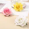 Cabeça de Flor Rosa Artificial de Veludo 10cm Tecido de Seda Flor Artificial Corsage de Casamento Decoração de Borda Enrolada Flor Falsa Atacado do Fabricante
