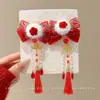 2026 Ano Novo Tassel Vermelho Grampo de Cabelo Crianças Saudação de Ano Novo Dança do Leão Presilha de Cabelo Acessório de Cabelo Meninas Estilo Antigo Hanfu Presilha Adorno de Cabeça