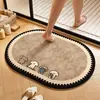 Alfombra de baño de dibujos animados, alfombrilla absorbente de tierra de diatomeas para lavabo y entrada de inodoro, alfombrilla para pies resistente a la suciedad con absorción rápida de agua