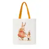 Estampado Animal Acuarela Mujeres Hombres Zorro de Dibujos Animados Informal Gran Capacidad Bolsa de Compras para Adolescentes Bolso Tote de Lona