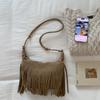 Bolso Cruzado de Moda Versátil con Borlas para Mujer, Bolso de Hombro Simple Casual, Bolso Retro de Dumpling Mate, Comercio Exterior Transfronterizo