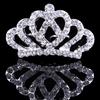 Tocado de corona de cristal blanco para niños, bonito peine de corona de diamantes de moda, joyería de princesa popular Taobao