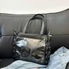 Bolsa Popular Japonesa de Cinta para Dolor Lazo Lindo Gran Capacidad Costura Transparente de Hombro de Mano Bolso Tote de Moda