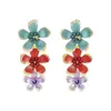 E14084 Pendientes de Moda Transfronteriza Pasarela Flor de Esmalte Diseño de Nicho Exquisitos Estilo Ins para Mujer