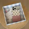 Diseño de patchwork de lunares y rayas, adecuado para funda de teléfono Apple 18P, iPhone 17 Pro Max con bordes redondeados, 16 Pro, estilo minimalista, 15, estilo coreano