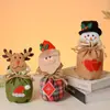 Nuevos Suministros para Decoración Navideña Bolsa de Manzana de Lino Caricatura Hombre Mayor Tridimensional Muñeco de Nieve Bolsa de Regalo para Niños Bolsa de Dulces