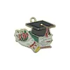 Acessórios DIY Transfronteiriços Liga Esmalte Temporada de Formatura Exame Chapéu de Formatura Mochila Tamanho Caneta Chaveiro Pingente Ornamento