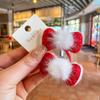 Nuevo Pasador Rojo Infantil Lentejuelas Perlas Estilo Chanel Lazo Adorno para el Cabello Correa de Pelo de Visón Accesorios para el Cabello