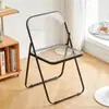 Silla de comedor transparente minimalista de aleación de hierro metálico para vivienda de alquiler, fotografía, dormitorio, hogar estilo ins, silla estilo industrial