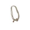 Design original pulseira de contas de prata de camada dupla com cartão de letra fivela de segurança estilo frio moda pulseira simples