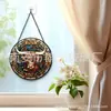 Pendente Colorido de Vidro Cabeça de Touro Ornamento de Vidro Colorido para Pendurar em Casa Decoração de Janela Apanhador de Sol para Jardim