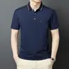 Camisa POLO 2023 para hombre, verano, manga corta, camiseta casual de algodón mercerizado, transpirable, camisa para hombre, entrega de una sola pieza