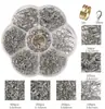 Caja de 7 Compartimentos de Hierro Anillos de Cierre de Langosta de Bucle Único Accesorios para Pulseras de Abalorios Hechas a Mano, Aretes y Materiales de Decoración de Joyería