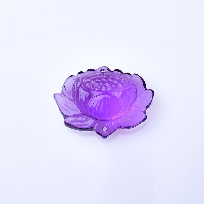 天然白水晶莲花吊坠