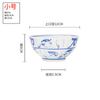Cuenco de cerámica azul y blanco pintado a mano de Jingdezhen, patrón de cuchillo, cuenco de camelia antiguo, plato de cerámica para comida china doméstica de Jingdezhen de alta temperatura