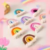 Accesorios Colgantes Arcoíris Siete Colores Estilo Escandinavo DIY Colgantes Decorativos Tejidos con Cuerda de Algodón Hechos a Mano Accesorios Pequeños para Joyería