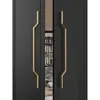 Manija de Puerta de Vidrio Sin Marco de Lujo Minimalista, Manija de Puerta de Madera Maciza, Acero Inoxidable Engrosado, Dorado y Negro, Montaje Lateral para Habitaciones Privadas