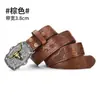 Cinto Masculino Tendência Couro Jovem Estilo Western Cowboy Novo Estilo Cinto Largo Estilo de Rua Americano Cinto para Roupa Externa