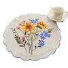 Girasol Pastoral Serie Girasol Tapete para Plato Manteles Individuales Tapete Decorativo Estilo Chino Nuevo Manteles Individuales Tapetes para Platos