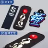 Etiqueta Plástica Drop Personalizada para Roupas Sapatos e Chapéus Carimbo de Borracha PVC Logo Estéreo de Mala Etiqueta de Silicone Velcro Marca Registrada Cola
