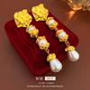 Pendientes vintage de la época medieval, pendientes retro Joker de moda, joyería ligera de lujo de alto sentido para trabajadoras al por mayor