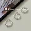 Anillo de Plata de Ley S925 Trenzado Hueco Retorcido Empalmado con Diseño Minimalista de Nicho Coreano Elegante y Versátil