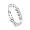 Anillo de pareja de plata de ley S925 con diseño concéntrico niche para hombre y mujer, anillo de amor de estilo frío, joyería de plata con circonita, venta al por mayor
