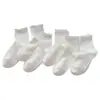 Calcetines de algodón puro para mujer, nuevo estilo de otoño, calcetines de encaje hasta la mitad de la pantorrilla, calcetines dulces JK con borde de burbujas, combinados con zapatos pequeños de cuero, calcetines blancos