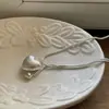 Colar com Pingente de Coração Gota d'Água Escovado Estilo Coreano Corrente Simples de Clavícula Moda Versátil Joia de Alto Padrão