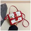 Bolso Bandolera Nuevo Lindo con Estampado de Cerezas y Colgante, Bolso de Mano con Diseño Fresco de Color Contrastante, Bolso de Mujer, Bolso de Hombro Simple