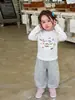 Roupas infantis Vimood, camiseta de manga comprida para meninas, top infantil casual de outono com desenho fofo, roupas de bebê grau A
