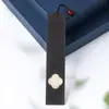 Marcador de libro con Reja de Ventana Incrustada de Ébano, Marcador de libro de Madera de Viento, Talla en Madera con Incrustaciones Doradas, Regalo con Grabado Láser