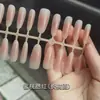 Rubor Rosa Melocotón Arte de Uñas Pre-Hecho Degradado Uñas Portables Longitud Media Sin Capa Superior Puntas de Uñas Semi-Terminadas Uñas Postizas