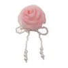 Super fada coreana gaze de seda brilhante rosa pérola borla diy acessórios de cabelo feitos à mão grampo de cabelo feminino acessórios de vestuário atacado