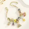 Pulsera geométrica linda de dibujos animados para mujer estilo europeo y americano, joyería de Yiwu, accesorio de mano electrochapado, joyería fresca y dulce