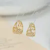 2026 Nuevos Pendientes de Tachuela de Zirconia Micro-pavimentada Bañados en Oro Real de Alta Gama Estilo Japonés Coreano Moda Temperamento Versátil Accesorios para Orejas de Moda
