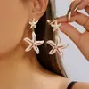 Conjunto de Collar y Pulsera Creativos Inspirados en el Diseño Costero Transfronterizo de Estrella de Mar, Concha y Coral - Joyería de Moda de Nicho
