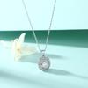 Pingente de Pedra Zircônia Diamante Prata de Lei 925 Colar Quadrado Design de Nicho Feminino Corrente Clavícula Redonda Prata Luxo Leve