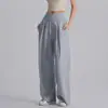 Calça Casual Nova Respirável, Calça Longa com Design Europeu e Americano, Cintura Alta, Perna Reta, Modelagem Solta, Calça Esportiva Yoga, Estilo Fino